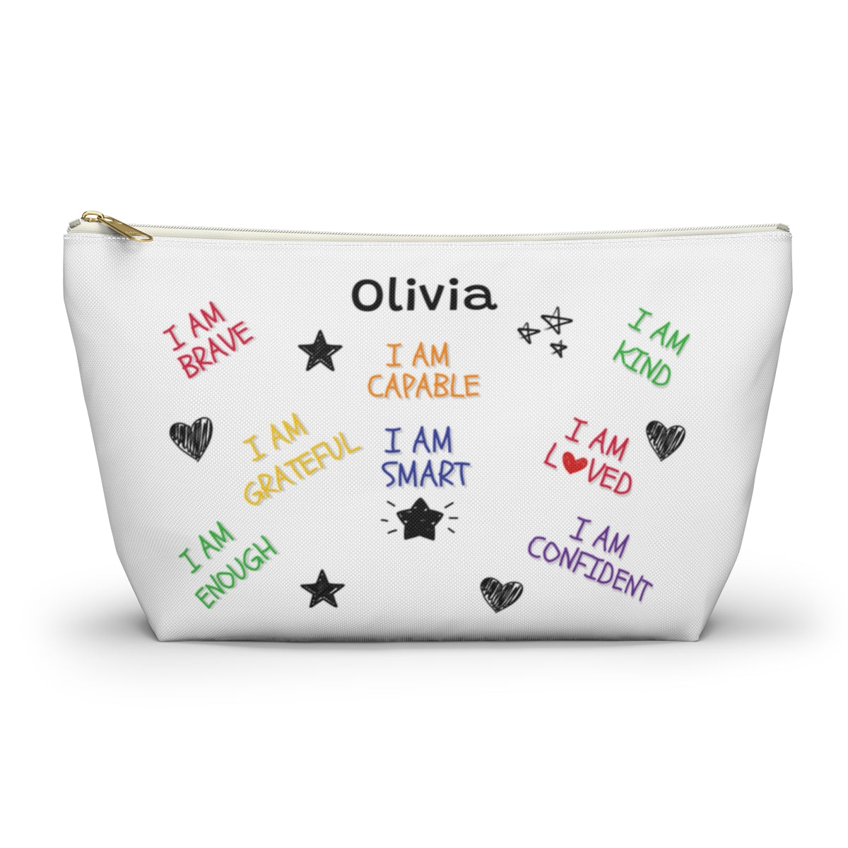 Personalized Kids Affirmation Pencil Rainbow Backpack Lunch Box Pencil Pouch Bundle