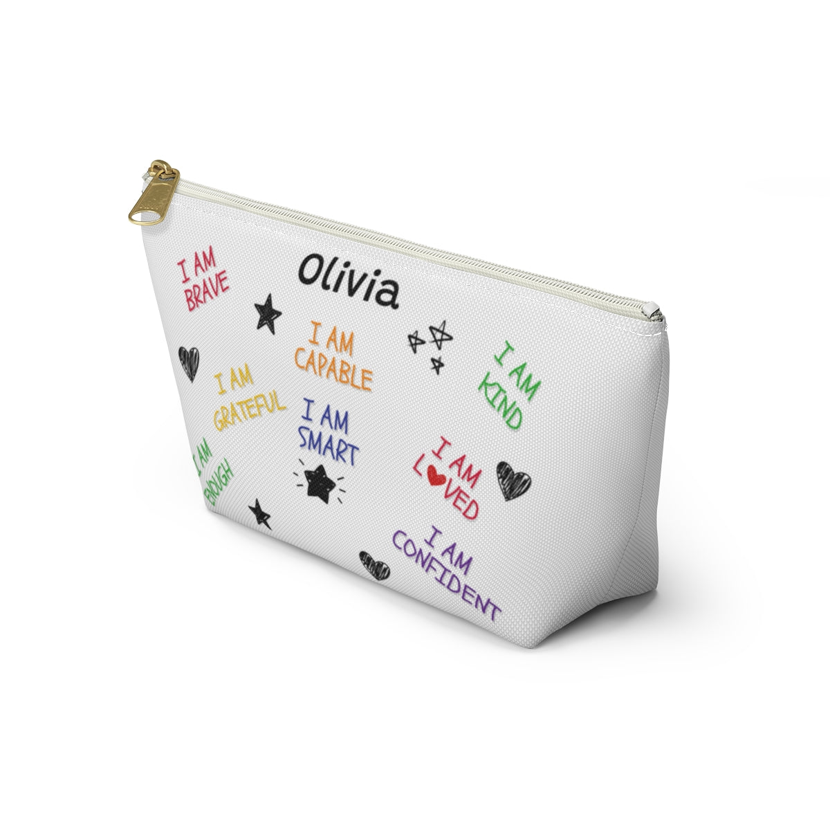 Personalized Kids Affirmation Pencil Rainbow Backpack Lunch Box Pencil Pouch Bundle