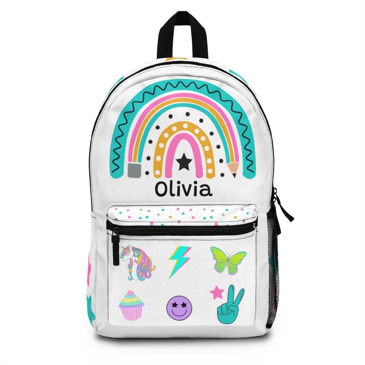 Personalized Kids Star Rainbow Backpack Lunch Box Pencil Pouch Bundle