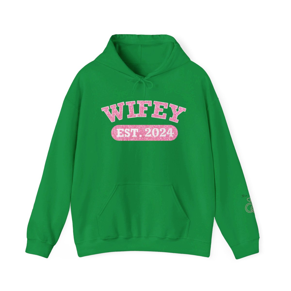 Personalized Wifey Hoodie Sweatshirt - Pink Glitter Edition