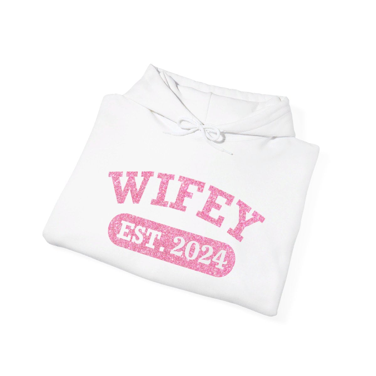 Personalized Wifey Hoodie Sweatshirt - Pink Glitter Edition