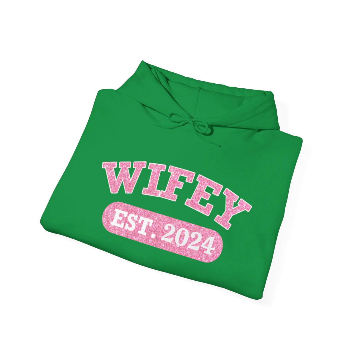 Personalized Wifey Hoodie Sweatshirt - Pink Glitter Edition